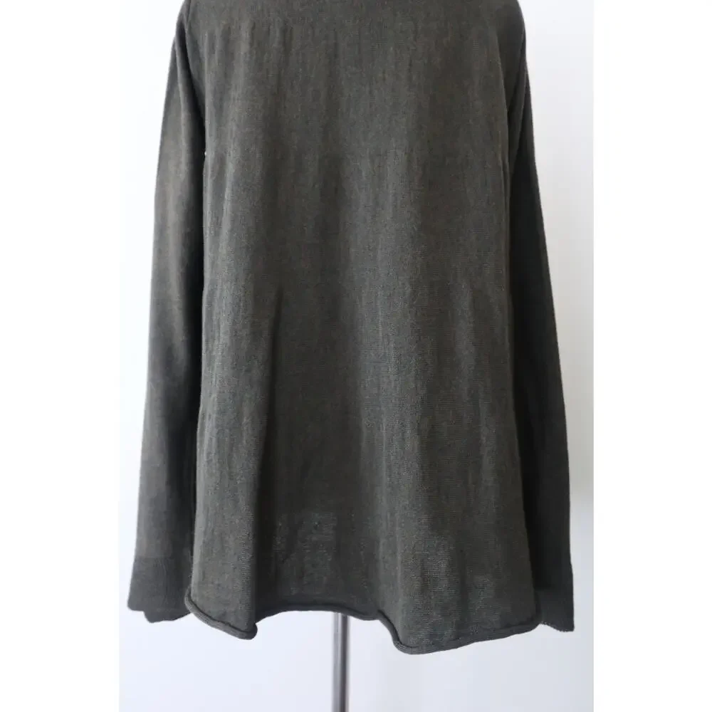Hannes Roether Size M Merino Wool A-Line Sweater Tunic Pockets Green